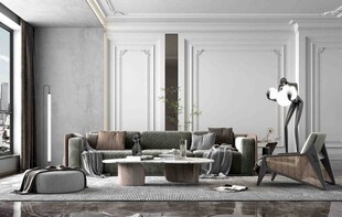 现代简约高级感新中式复古风客厅