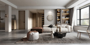 现代简约高级感新中式复古风客厅