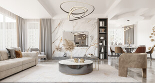 现代简约高级感新中式复古风客厅