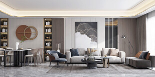 现代简约高级感新中式复古风客厅