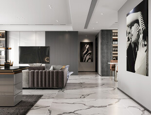 现代简约高级感新中式复古风客厅