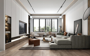 现代简约高级感新中式复古风客厅