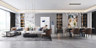 现代简约高级感新中式复古风客厅