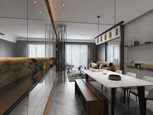 现代简约高级感新中式复古风客厅