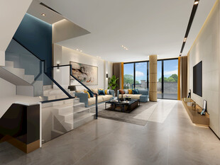 现代简约高级感新中式复古风客厅