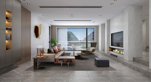 现代简约高级感新中式复古风客厅