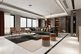 现代简约高级感新中式复古风客厅