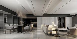 现代简约高级感新中式复古风客厅