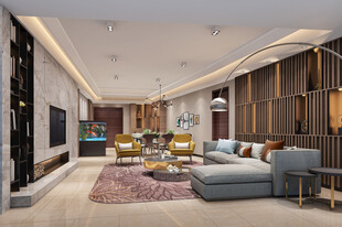 现代简约高级感新中式复古风客厅