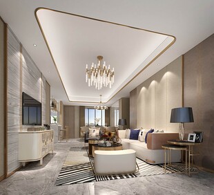 现代简约高级感新中式复古风客厅