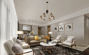 现代简约高级感新中式复古风客厅