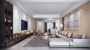 现代简约高级感新中式复古风客厅