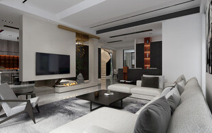 现代简约高级感新中式复古风客厅