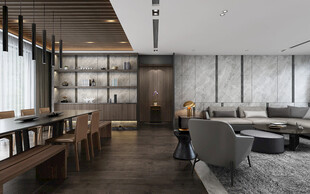 现代简约高级感新中式复古风客厅