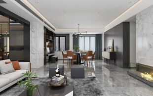 现代简约高级感新中式复古风客厅