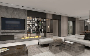 现代简约高级感新中式复古风客厅