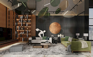 现代简约高级感新中式复古风客厅