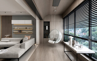 现代简约高级感新中式复古风客厅