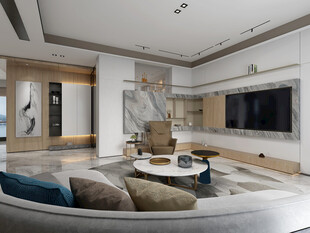 现代简约高级感新中式复古风客厅