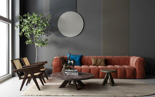 现代简约高级感新中式复古风客厅