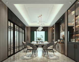 现代简约高级感新中式复古风客厅