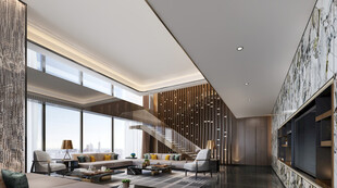 现代简约高级感新中式复古风客厅