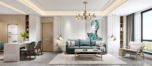 现代简约高级感新中式复古风客厅