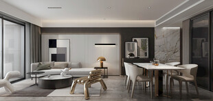 现代简约高级感新中式复古风客厅