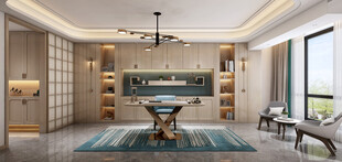 现代简约高级感新中式复古风客厅