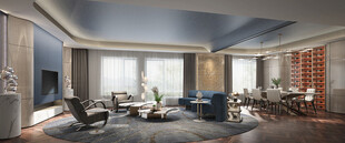 现代简约高级感新中式复古风客厅