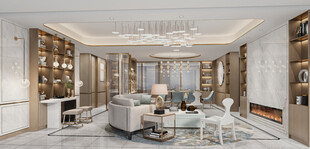 现代简约高级感新中式复古风客厅