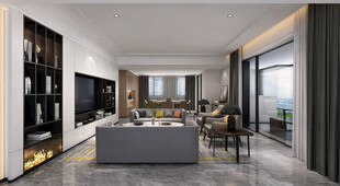 现代简约高级感新中式复古风客厅