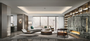 现代简约高级感新中式复古风客厅