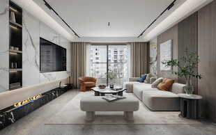 现代简约高级感新中式复古风客厅