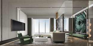 现代简约高级感新中式复古风客厅