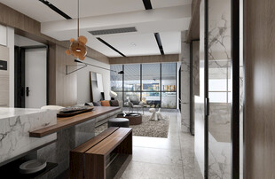 现代简约高级感新中式复古风客厅