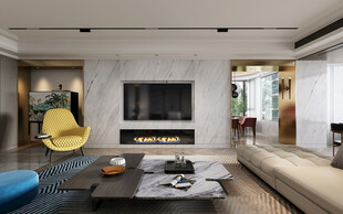 现代简约高级感新中式复古风客厅