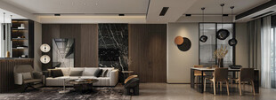 现代简约高级感新中式复古风客厅