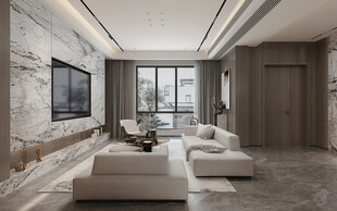 现代简约高级感新中式复古风客厅