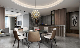 现代简约高级感新中式复古风客厅