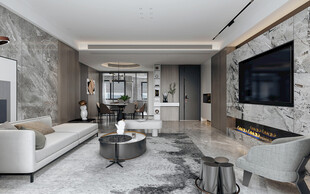 现代简约高级感新中式复古风客厅