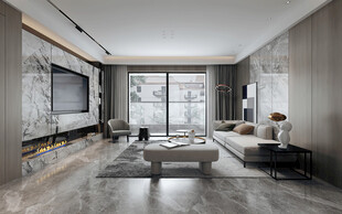 现代简约高级感新中式复古风客厅