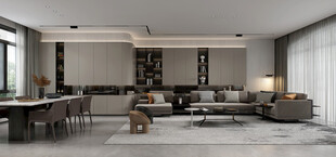 现代简约高级感新中式复古风客厅