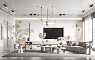 现代简约高级感新中式复古风客厅