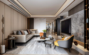 现代简约高级感新中式复古风客厅