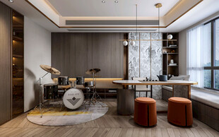 现代简约高级感新中式复古风客厅