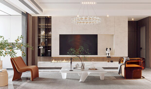 现代简约高级感新中式复古风客厅