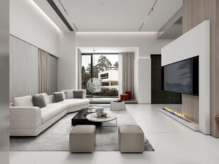 现代简约高级感新中式复古风客厅