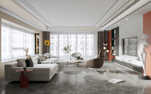 现代简约高级感新中式复古风客厅