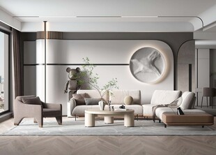 现代简约高级感新中式复古风客厅